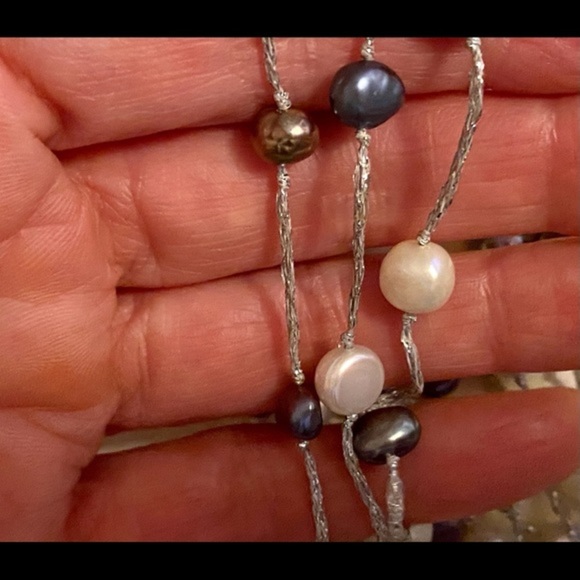 Cultured freshwater pearl beaded necklace 40 inch - Picture 10 of 13